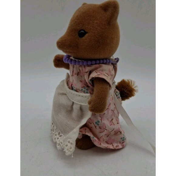 Vintage 1985 Epoch Sylvanian Slydale Fox Family Set of 4 Flocked Calico Critters - Picture 7 of 16